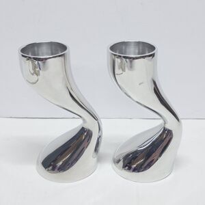 Nambe Studio Cobra CANDLESTICK Candle Holder Set By Karim Rashid MT0051 2008